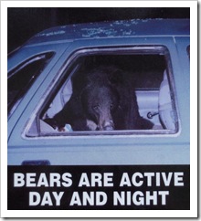 Z ostrzegającego plakatu w Visitor Center